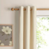 Salla Ecru Plain Woven Eyelet Lined Curtains